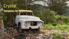 Presentation with abandoned - Slides having abandoned-antique-lorry-rotting background and a tawny brown colored foreground