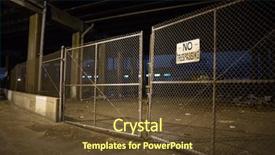  Presentation with dark night - Amazing PPT layouts having abandoned area with a fence backdrop and a tawny brown colored foreground