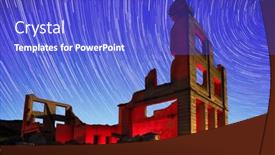  Presentation with light blue - Cool new PPT theme with abandoned-bank-located-in-rhyolite backdrop and a cobalt blue colored foreground