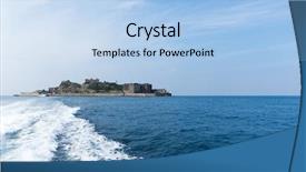  Presentation with battleship - Slide deck featuring abandoned battleship island in nagasaki background and a  colored foreground