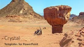  Presentation with sandstone - Audience pleasing presentation theme consisting of abandoned-bike-red-sandstone-rock backdrop and a coral colored foreground
