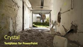  Presentation with abandoned - Amazing presentation theme having abandoned-building-debris backdrop and a tawny brown colored foreground