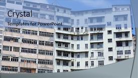  Presentation with abandoned - Presentation enhanced with abandoned building in hong kong background and a light blue colored foreground