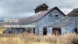  Presentation with coal mine - Audience pleasing slides consisting of abandoned buildings from an old backdrop and a light blue colored foreground