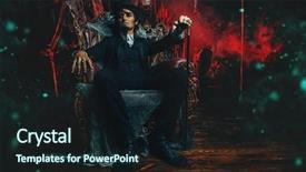  Presentation with gloomy - Slide deck featuring abandoned castle the dark lord background and a wine colored foreground