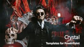  Presentation with black man - Beautiful slide deck featuring abandoned castle the dark lord backdrop and a  colored foreground