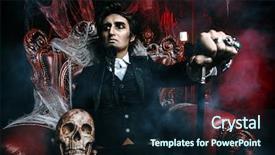  Presentation with black man - PPT layouts with abandoned castle the dark lord background and a  colored foreground