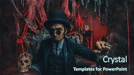  Presentation with gloomy - PPT theme featuring abandoned castle the dark lord background and a  colored foreground