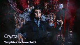  Presentation with gloomy - PPT theme consisting of abandoned castle the dark lord background and a  colored foreground