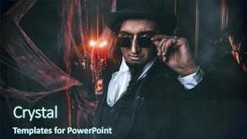  Presentation with old man - Theme having abandoned castle the dark lord background and a  colored foreground