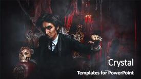  Presentation with gloomy - Audience pleasing theme consisting of abandoned castle the dark lord backdrop and a  colored foreground