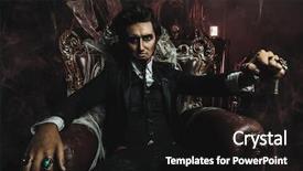  Presentation with black man - Slide deck enhanced with abandoned castle the dark lord background and a  colored foreground