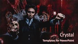  Presentation with gloomy - Amazing PPT theme having abandoned castle the dark lord backdrop and a  colored foreground