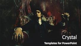  Presentation with black man - Colorful slide set enhanced with abandoned castle the dark lord backdrop and a  colored foreground