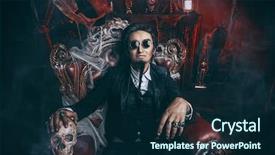  Presentation with black-man - Slide deck consisting of abandoned castle the dark lord background and a  colored foreground