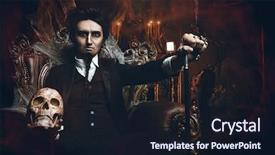  Presentation with gloomy - Cool new PPT theme with abandoned castle the dark lord backdrop and a  colored foreground