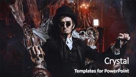  Presentation with gloomy - Theme with abandoned castle the dark lord background and a  colored foreground