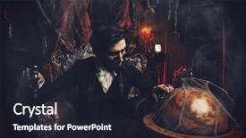  Presentation with black man - Slide deck consisting of abandoned castle the dark lord background and a  colored foreground