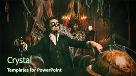  Presentation with old man - Theme with abandoned castle the dark lord background and a  colored foreground