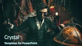  Presentation with black man - Slide deck with abandoned castle the dark lord background and a  colored foreground