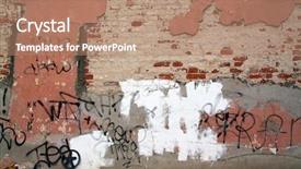  Presentation with aging - Slide deck with abandoned city - aging wall of the building background and a  colored foreground