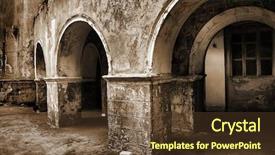  Presentation with abandoned - Beautiful PPT theme featuring abandoned city - old building backdrop and a  colored foreground