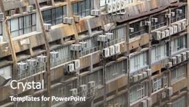  Presentation with industry - Presentation theme with abandoned city - old industry building close up background and a gray colored foreground