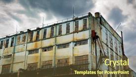  Presentation with element - Slides enhanced with abandoned city - old plant element of design background and a tawny brown colored foreground