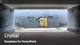  Presentation with ukraine - Slides with abandoned city - subway in european capital kiev background and a dark gray colored foreground