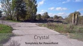  Presentation with dairy farm - PPT theme consisting of abandoned-concrete-road background and a light gray colored foreground