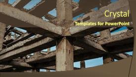  Presentation with abandoned - Slide set having abandoned-concrete-structure-on-blue background and a  colored foreground