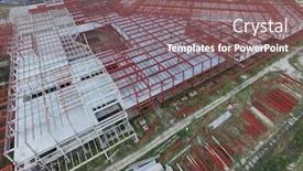  Presentation with commercial - Theme consisting of abandoned-construction-site-of-commercial background and a violet colored foreground