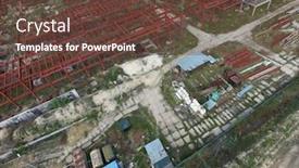  Presentation with commercial - Amazing slides having abandoned-construction-site-of-commercial backdrop and a tawny brown colored foreground