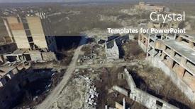  Presentation with construction site construction - Beautiful presentation theme featuring abandoned-construction-site-of-hospital backdrop and a gray colored foreground