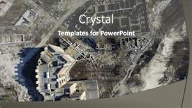  Presentation with construction site construction - PPT theme having abandoned-construction-site-of-hospital background and a gray colored foreground