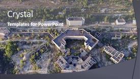  Presentation with abandoned - Slide deck enhanced with abandoned-construction-site-of-hospital background and a gray colored foreground