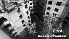  Presentation with infrared - Presentation with abandoned-construction-site-of-hospital background and a dark gray colored foreground
