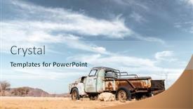  Presentation with abandoned - Presentation enhanced with abandoned-derelict-old-car background and a sky blue colored foreground