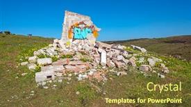  Presentation with graffiti - Presentation featuring abandoned-destroyed-old-ruin background and a tawny brown colored foreground