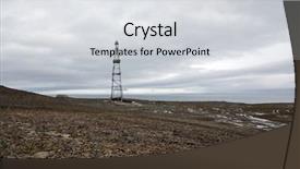  Presentation with drilling - Slides consisting of abandoned drilling tower in arctic background and a light gray colored foreground