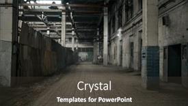  Presentation with abandoned - Audience pleasing PPT theme consisting of abandoned-factory-corridor-grunge-interior backdrop and a dark gray colored foreground