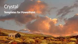  Presentation with rural america - Cool new presentation theme with abandoned farmhouse in rural america backdrop and a coral colored foreground