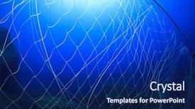  Presentation with fishing net - PPT theme consisting of abandoned fishing net underwater causes background and a navy blue colored foreground
