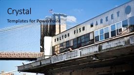  Presentation with abandoned - Amazing slide set having abandoned fulton fish market nyc backdrop and a light blue colored foreground