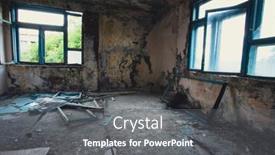  Presentation with manor - Presentation theme consisting of abandoned-haunted-manor-dark-dirty background and a gray colored foreground