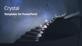  Presentation with manor - Presentation design featuring abandoned-haunted-manor-dark-dirty background and a ocean colored foreground