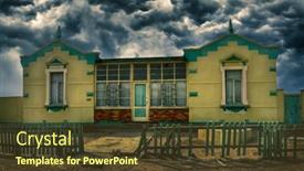  Presentation with shape - Slides having abandoned-historic-house background and a  colored foreground