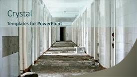 Presentation with abandoned - Cool new presentation with abandoned hospital corridor backdrop and a sky blue colored foreground