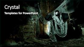  Presentation with horror death - PPT layouts enhanced with abandoned house halloween horror background and a black colored foreground