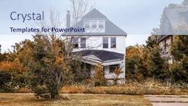  Presentation with detroit - Theme with abandoned-house-in-detroit-michigan background and a sky blue colored foreground